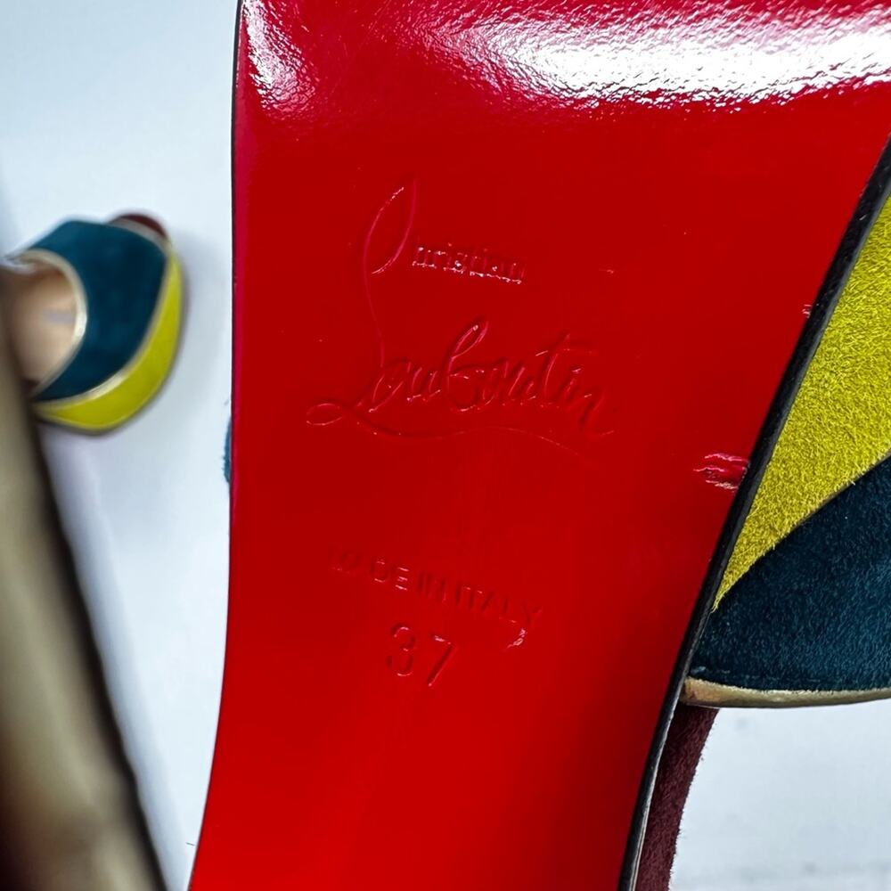 Christian Louboutin Louloudance Colorblock Platform Sandals Womens Size EU 37 - Picture 12 of 12